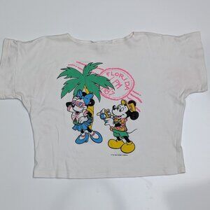 Vintage Disney Mickey & Minnie Mouse "Florida 1987" Crop Top